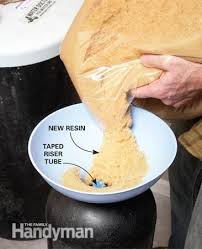 Water softeners work by filtering hard water through a mineral tank. Replace A Water Softener Resin Bed Water Softener Softener Water Softener System