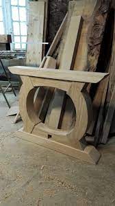 Handmade Oak Dining Table With Curved Base Bespoke Refectory Table Wood Table Bases Wood Table Legs Handmade Oak Dining Table