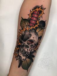 New Traditional Skull Tattoos Skull Neo Traditional Tattoo