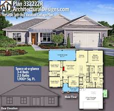 Plan 33222zr Versatile Split Bed Vacation Cottage Plan In 2020 Cottage Plan House Layout Plans Craftsman House