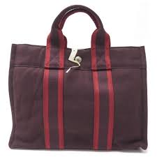 Buy, sell, empty your wardrobe on our website. Hermes New Hermes Toto Pm Tote Bag In Burgundy Canvas Hand Tote Bag Dark Red Cloth Ref 328741 Joli Closet