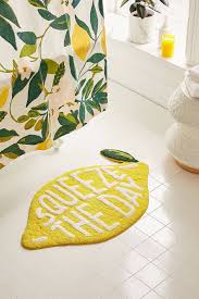 It is a room for personal hygiene, generally containing a bathtub or a shower, and possibly also a bidet. Squeeze The Day Bath Mat Urban Outfitters Lemon Decor Bathroom Themes Apartment Decor