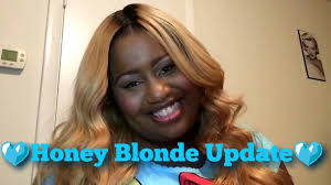 Honey blonde hair is a blend of dark and warm blonde with light brown. Honey Blonde Hair 3 Week Update Aliexpress Stella Reina Hair Black Girls Blonde Hair Rant Youtube