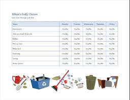 Checklist For A Childs Household Chores