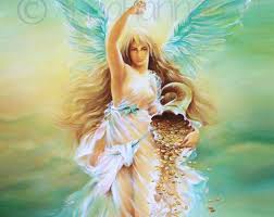 Art Print Fortune Angel Goddess Abundance Wealth Balance Riches Horn Plenty Fengshui Prosperity Power Blessing Success Symbol Money Goodluck Art Prints Art Angel Pictures