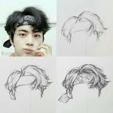 How To Draw Hair Bts Drawings How To Draw Hair Kpop Drawings