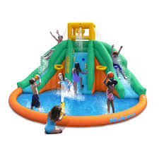 Your kiddos are sure to love a splash party this summer! Kahuna Twin Peaks Kids Inflatable Splash Pool Backyard Water Slide Park Walmart Com Walmart Com