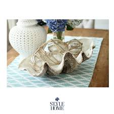 Large seashells make an impressive and bold statement. Polyresin Clam Shell Interior Outdoor Decoration Style My Home