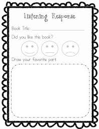 The Polka Dot Pencil Studio Listening Response Sheet Kindergarten Reading Listening Response Sheet Listening Center Response Sheets
