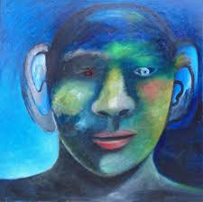 1227 Blue Green Head by Judy Gittelsohn