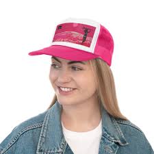 Seasidesart Pink Fruitpunch Surfer Girl Beach Trucker Caps