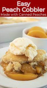 Easy Peach Cobbler With Canned Or Fresh Peaches Recipe Peach Cobbler Easy Crockpot Peach Cobbler Cobbler Recipes