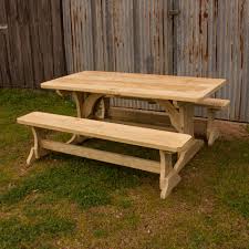 The material a patio table is made from determines much more than just how the table looks. Trestle Patio Table W 2 Benches