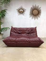 vintage leren design bank sofa togo ligne roset michel ducaroy retro bank witte kamer ligne roset