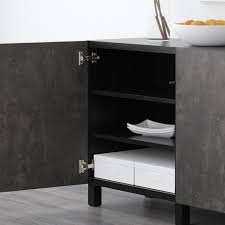 | this is inspired by the ikea besta burs desk. Besta Black Brown Kallviken Dark Grey Concrete Effect Storage Combination With Doors 180 X40 X74 Cm Ikea