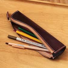 100 Handgemaakte Gestikte Potlood Multi Zakje Plantaardig Etsy Leather Pencil Case Stitching Leather Vegetable Tanned Leather Wallet