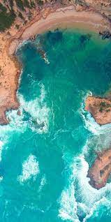 Sea Aerial View Coast Surf 1080x2160 Wallpaper Scenery Wallpaper Backgrounds Phone Wallpapers Ocean Wallpaper