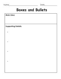 Boxes And Bullets Main Idea And Supporting Details Graphic Organizer The Teacher Treasury Graphic Organizers Supporting Details Main Idea