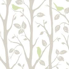 Nuwallpaper Grey And Green Sitting In A Tree Vinyl Strippable Wallpaper Covers 30 75 Sq Ft Nu1655 The Home Depot Tree Wallpaper Tree Wallpaper Decal Vinyl Wallpaper