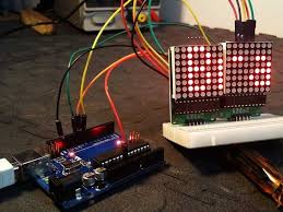 let s scroll some text using max7219 led dot matrix with an arduino and connect multiple together to make a larger matrix using arduino led arduino led matrix