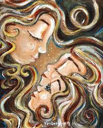 Original 8x10 Mother With Two Daughters Painting On Canvas With Every Breath My Love For You With Free Glass Art Mother Daughter Art Painting Mother Art