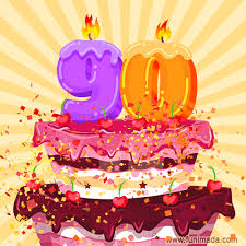 Photo 90th birthday by dollycakes. Hand Drawn 90th Birthday Cake Greeting Card Animated Loop Gif Download On Funimada Com