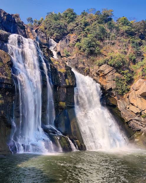 The dramatic drop at Hundru Falls, AI generated