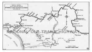 Auto Club Map Of National Old Trails Highway From Phoenix To Los Angeles Trail Bike Trails Los Angeles California