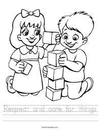 Respect And Care For Things Worksheet Preschool Coloring Pages Friendship Theme Preschool Friendship