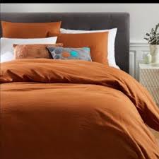 The cover is removable and slips over the duvet, and fastens at the bottom with buttons, a zipper, or ties. West Elm Bedding West Elm Belgian Flax Linen Duvet Cover Fq Copper Poshmark