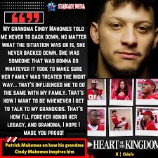 PatrickMahomes opened up about how his grandma Cindy Mahomes inspired him.  via