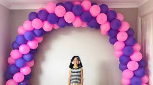 How To Make Balloon Arch Without Stand Spiral Balloon Youtube Balloon Arch Diy Balloon Arch How To Make Balloon