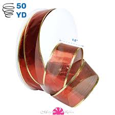 Morex Ribbon 7417.4050-609 French Wired Metallic Gleam, 1-12 x 50 yd,  Red : Amazon.in: Home & Kitchen