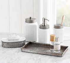 Check out our ceramic canisters selection for the very best in unique or custom, handmade pieces from our jars & containers shops. Galvanized Ceramic Bathroom Accessories Pottery Barn