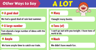 Another Word For A Lot List Of 55 Synonyms For A Lot Other Ways To Say Learn English Learn English Vocabulary