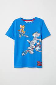 T Shirt With Printed Design Bright Blue Tom And Jerry Kids H M Us Tom And Jerry Kids Blue Toms Shirts