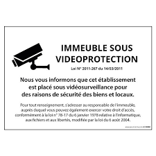 Panneau pc choc zone sous vidéo surveillance dimension : Panneau Immeuble Sous Videosurveillance Avec Decret