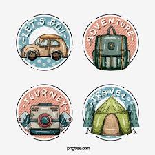 Hand Drawn Travel Stickers In Cartoon Style Travel Car Tent Png Transparent Clipart Image And Psd File For Free Download Cartoon Styles Travel Stickers How To Draw Hands