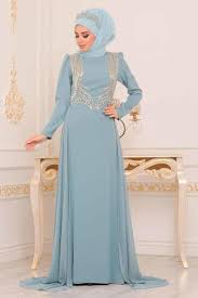 Tesetturlu Abiye Elbise Boncuk Detayli Turkuaz Tesettur Abiye Elbise 3721tr Moda Stilleri Elbise The Dress