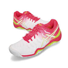 details about asics gel resolution 7 white laser pink women tennis shoes sneakers e751y 116