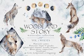 Dog image with transparent background cute dog transparent background image for web design or graphics. Woodland Story Vol 1 Wolf In Illustrations On Yellow Images Creative Store
