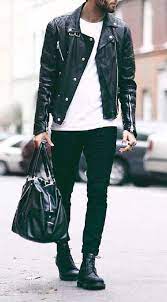 18 Stylish Spring Men Outfits With A Leather Jacket Leather Jacket Men Spring Outfits Men Jackets Men Fashion