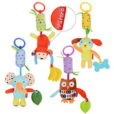 Haha Baby Toys Soft Hanging Rattle Toy Infant Stroller Car Seat Crib Cute Travel Activity Plush Animal Wind Chime Wit Baby Toddler Toys Plush Animals Baby Toys