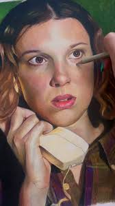 Stranger things 🌀this is the biggest colored pencil drawing I’ve done so  it took forever 😅 , •, •, •, •#strangerthings , •#prismacolor , •#drawing