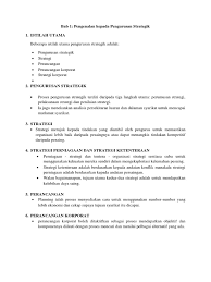 Stretegi diterjemah daripada matlamat strategik. Notaaa