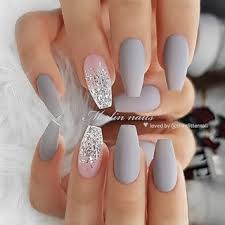 Black And Grey Ombre Coffin Nails Matte Grey And Silver Glitter Ombre On Coffin Nails Nail Artist Merlin Nails Follow Her For More Gorgeous Nails Today Nails Winter Wedding Nails