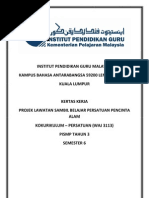 Peluang menjadi agen alam sekitar. Kertas Kerja Persatuan Pencinta Alam