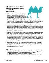 What is something you would like to have access to, but dont? My Librarian Is A Camel Informational Text Test Prep Tpt
