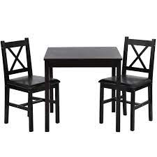 Seats 2 adilynn 27.5'' dining table. Fdw Dining Kitchen Table Dining Set 3 Piece Wood In Door Square Small Farmhouse Dining Room Table Set Table And Chair For 2 Person Dark Brown Buy Online In Antigua And Barbuda