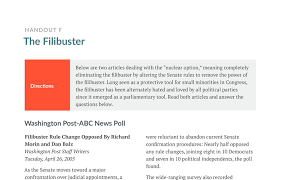 Find out all about filibuster : Handout F The Filibuster Bill Of Rights Institute
